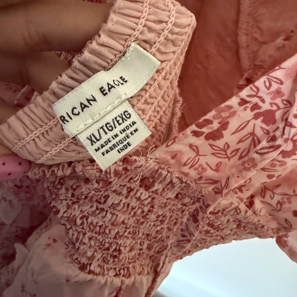 American Eagle Floral Pink Ruffle Dress - XL - Picture 9 of 9